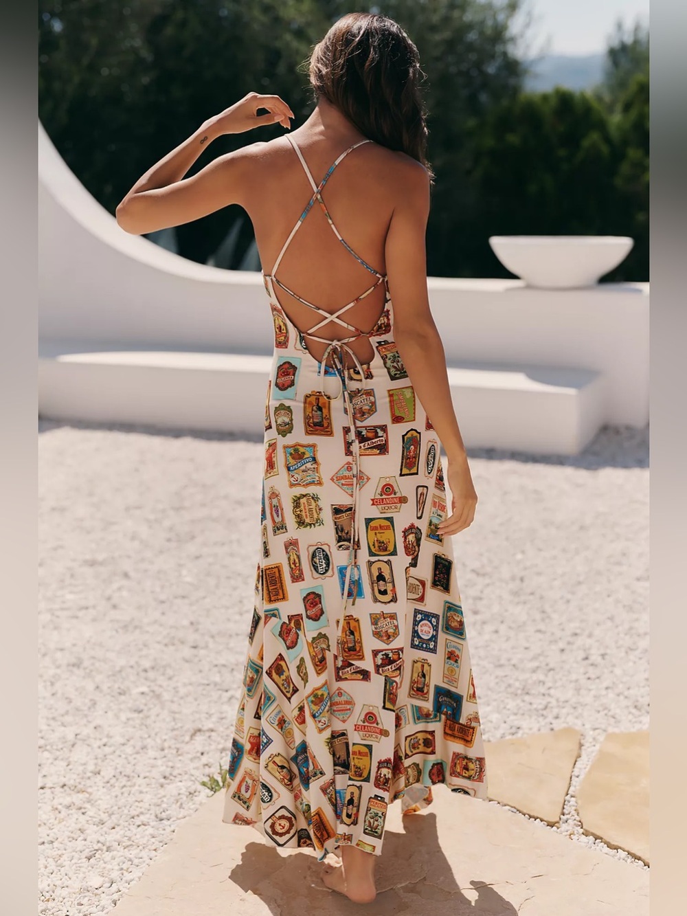 Anthropologie Celandine Beaded Scoop-Neck Midi Dress